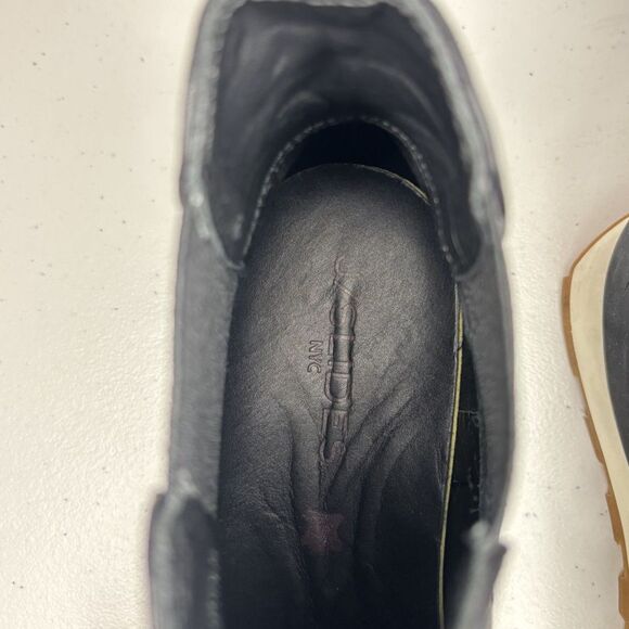 J/Slides Eddie Jogger Black Leather Sneaker Boots Womens Slip On Comfy Womens - Picture 4 of 11